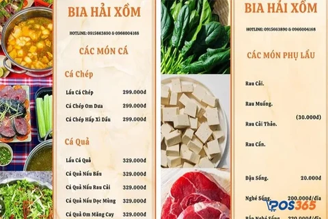 Tham khảo c&aacute;c mẫu thiết kế menu qu&aacute;n nhậu