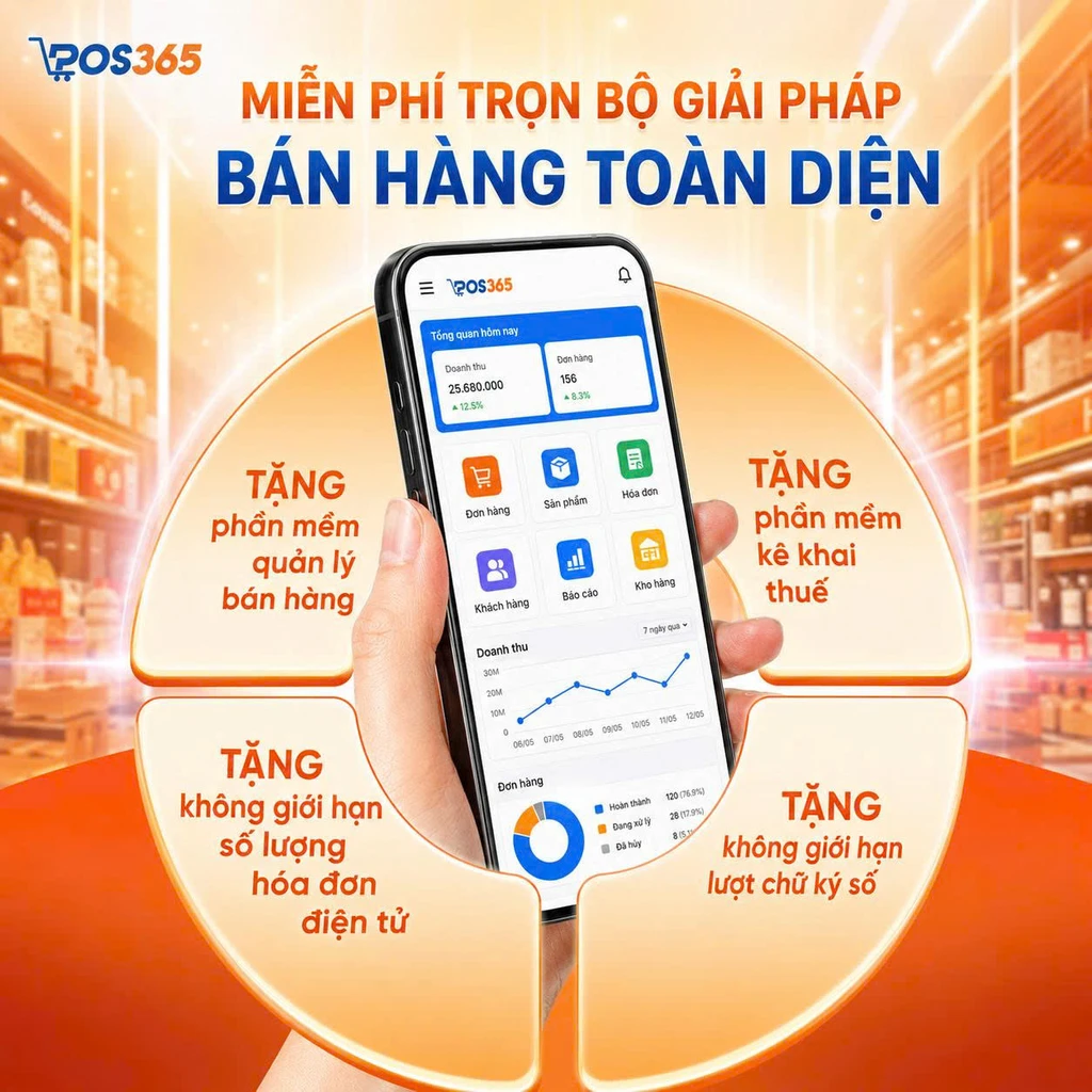 POS365 - Tặng miễn phí bộ phần mềm quản lý bán hàng hết hợp với kê khai thuế