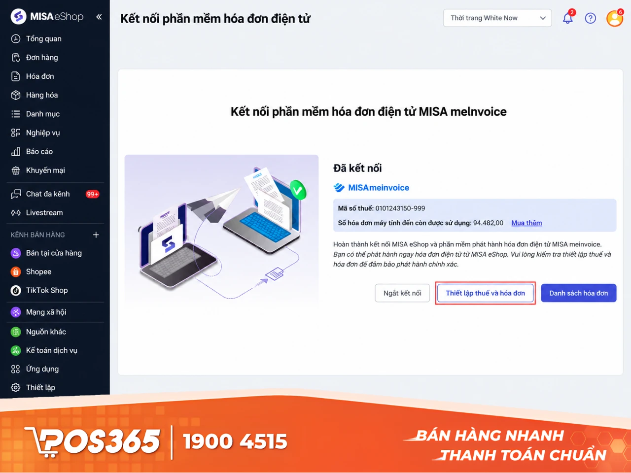 MISA eShop - Chuẩn h&oacute;a Kế to&aacute;n & Thuế cho chuỗi b&aacute;n lẻ
