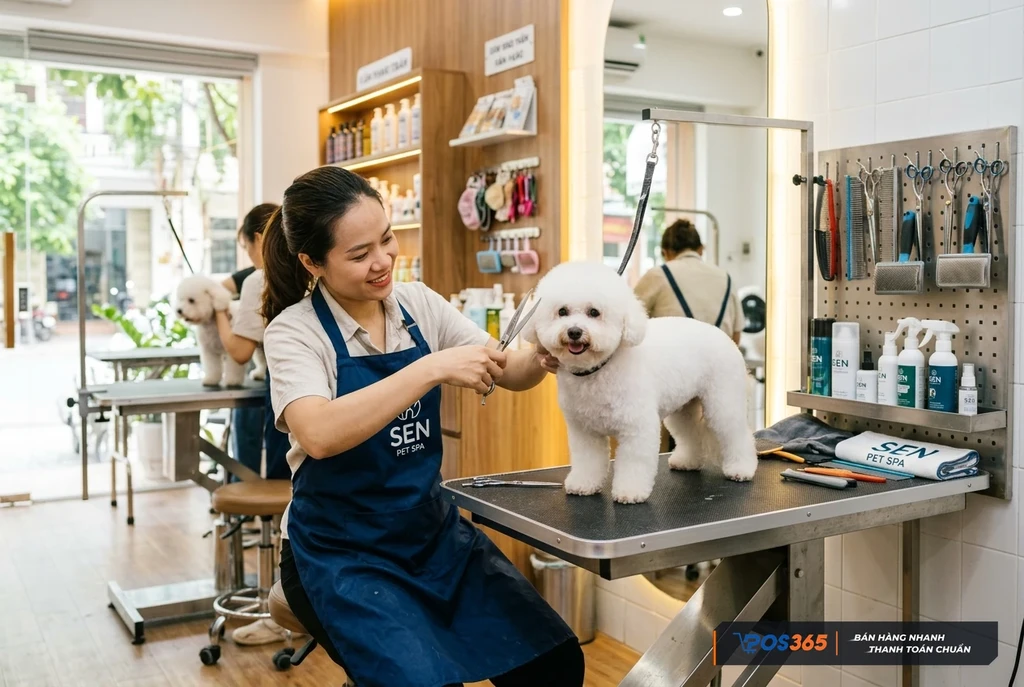 Mô hình kết hợp bán lẻ và dịch vụ grooming thú cưng