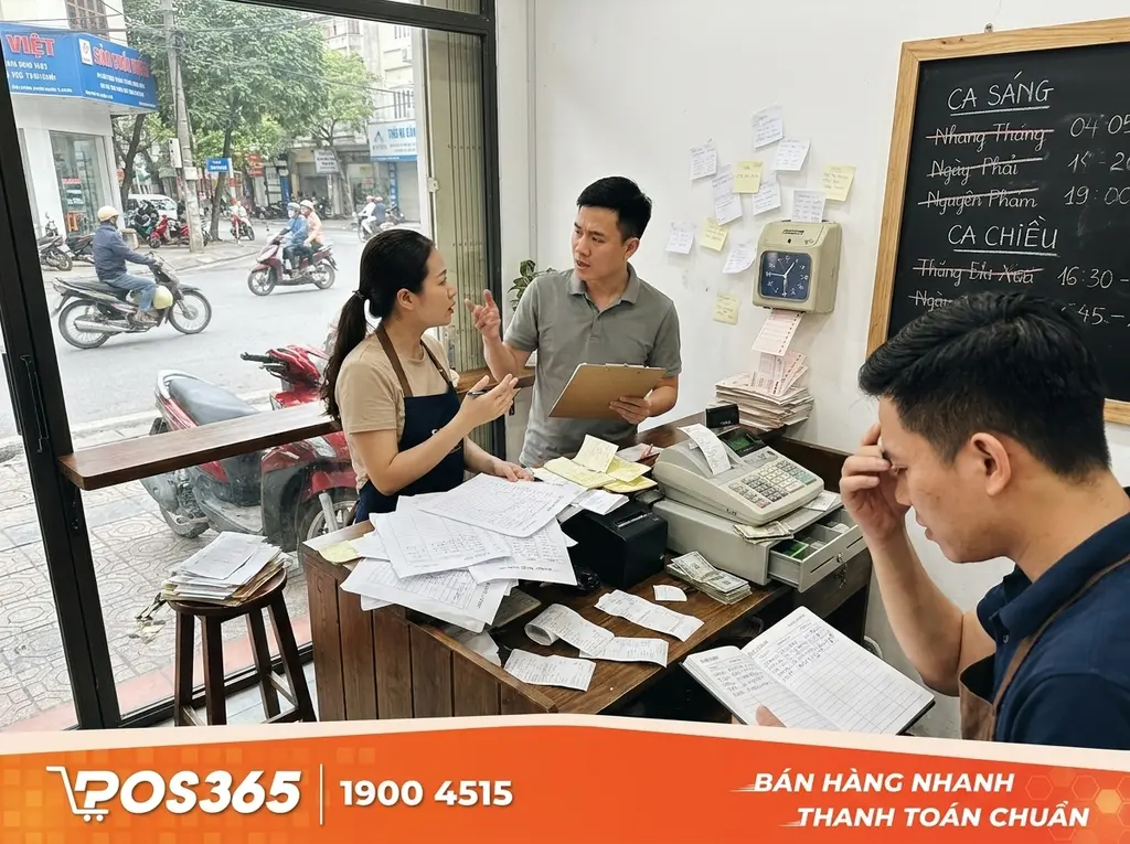 Những lỗ hổng khi quản l&yacute; giờ l&agrave;m v&agrave; b&agrave;n giao ca thủ c&ocirc;ng
