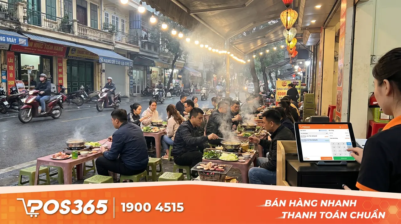 Mẫu qu&aacute;n lẩu nướng vỉa h&egrave;