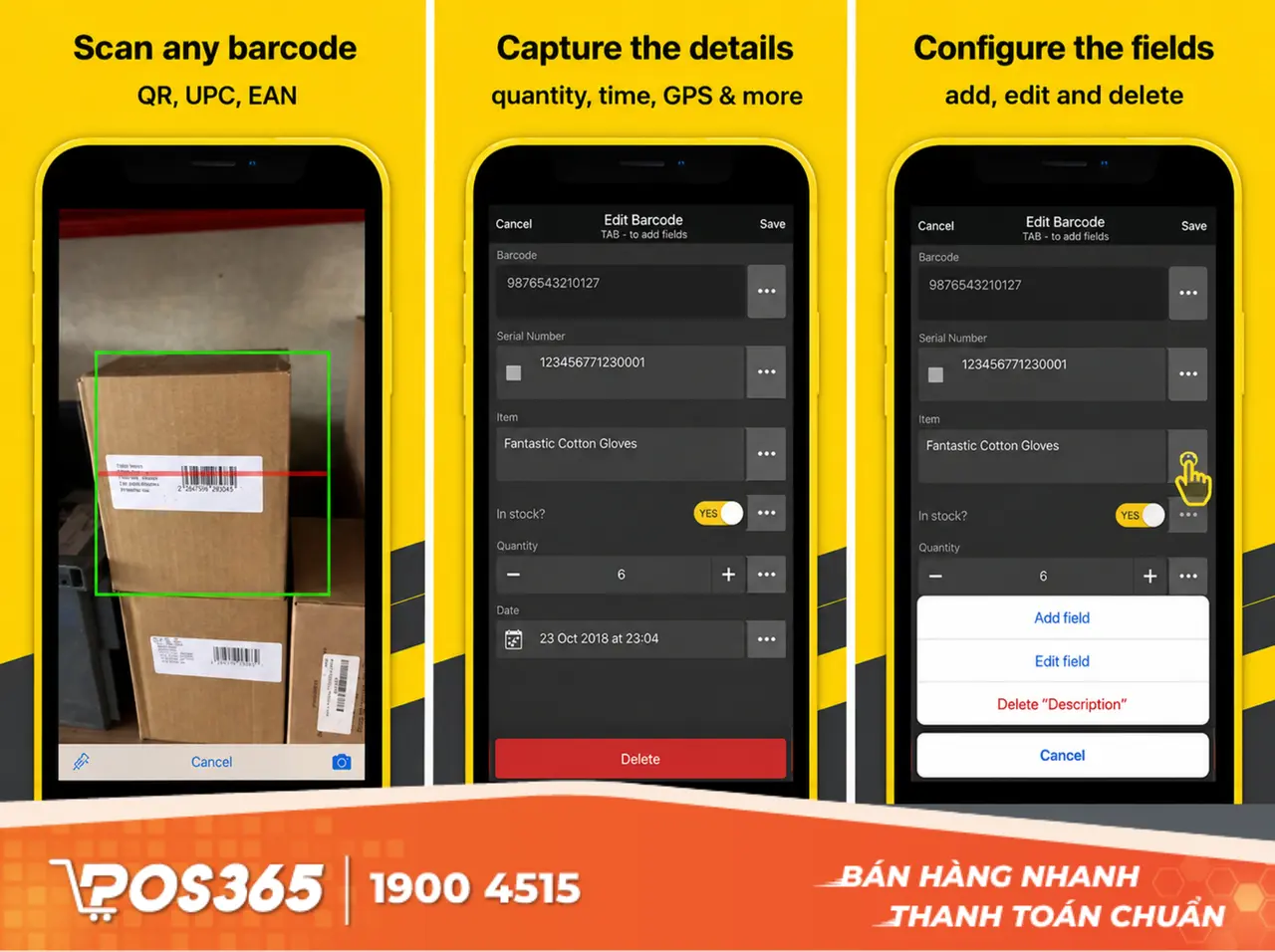 Orca Scan - Phần mềm quản l&yacute; kho bằng m&atilde; vạch tr&ecirc;n điện thoại