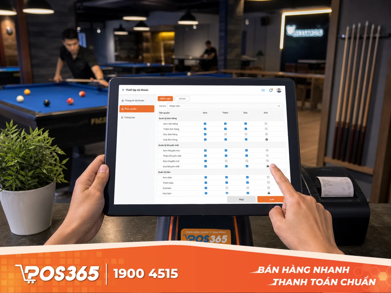 Phân quyền tài khoản nhân viên nghiêm ngặt trên phần mềm