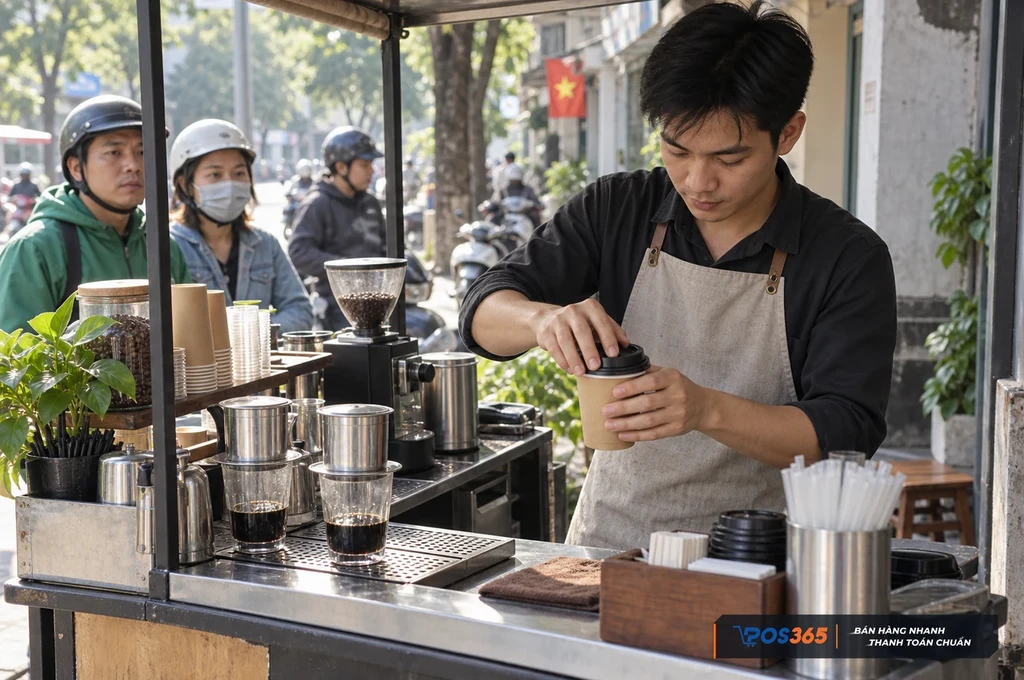 Quầy cà phê mang đi ít vốn