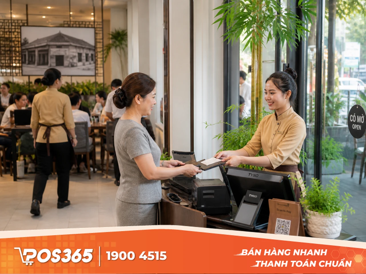 Quầy tính tiền nhà hàng, quán ăn
