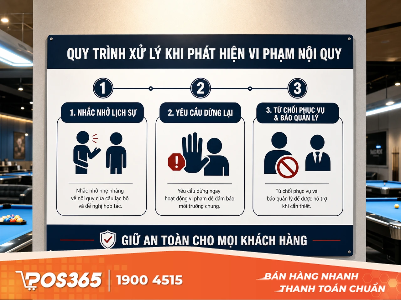 Quy trình xử lý khéo léo khi phát hiện khách chơi cá độ bida tại quán