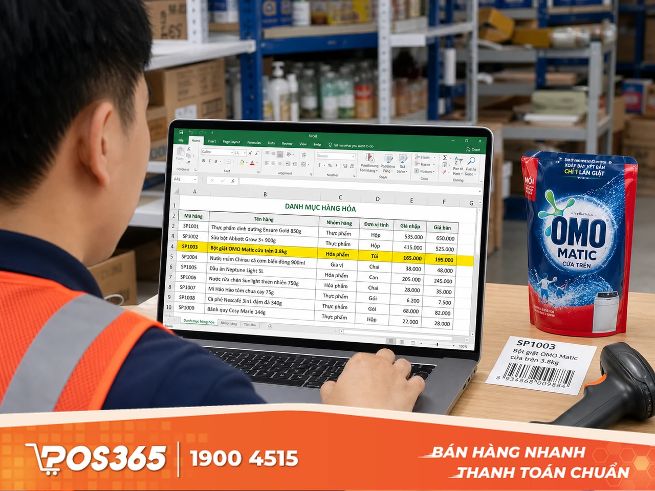 Sheet Danh mục h&agrave;ng h&oacute;a (Lưu trữ th&ocirc;ng tin gốc)