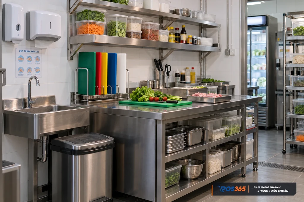 Tách riêng khu sơ chế thực phẩm đông lạnh
