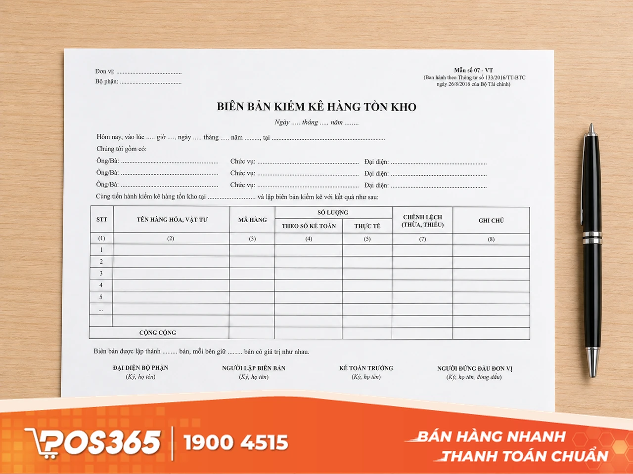 Tham khảo mẫu biên bản kiểm kê hàng tồn kho theo Thông tư 133 và Thông tư 200