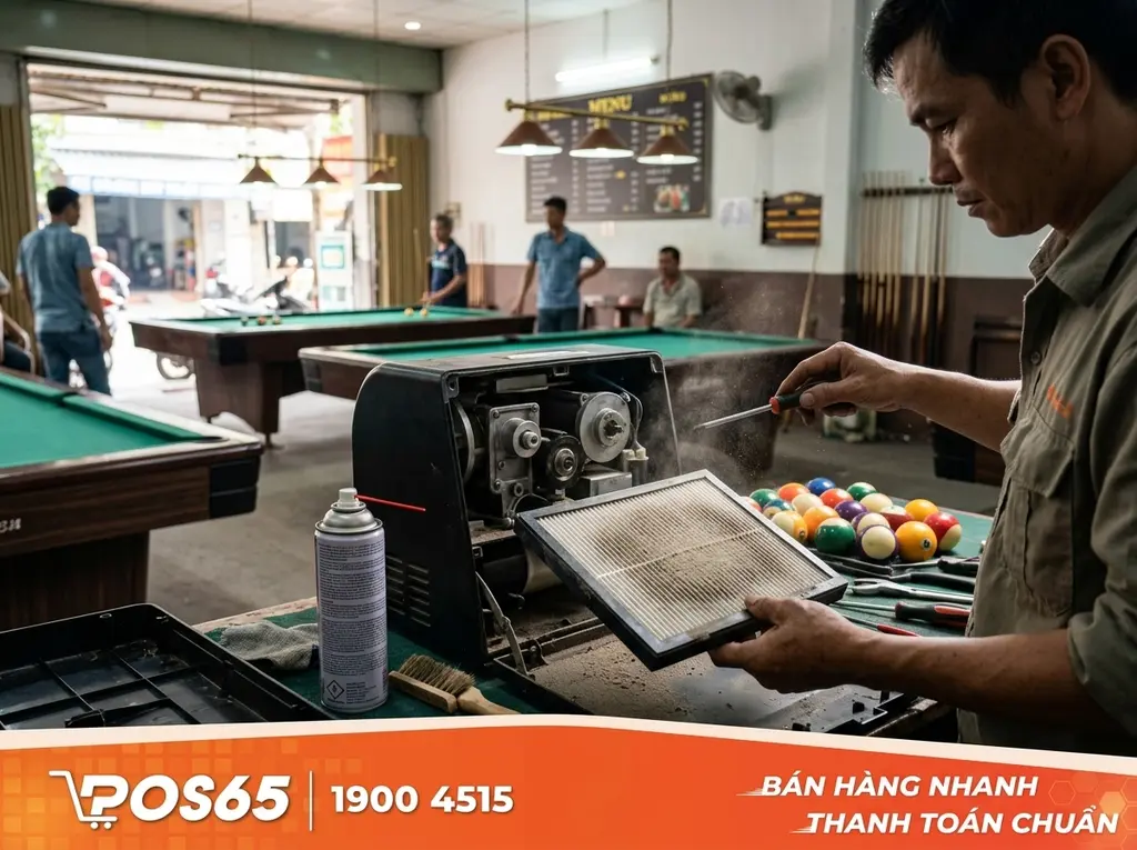 Tháo và xịt rửa vỏ máy cùng tấm lưới lọc bụi