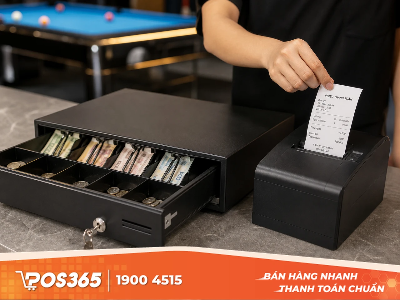 Thiết lập két tiền tự động chỉ mở khi in hóa đơn