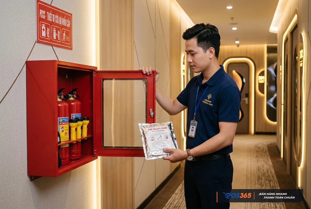 Hộp mặt nạ phòng độc và thiết bị cứu hộ tại chỗ