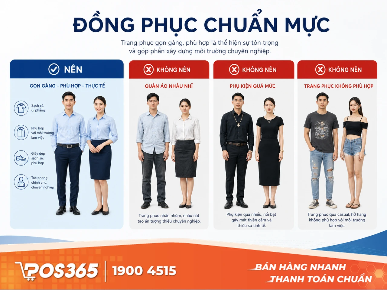 Trang phục hở hang, nhăn nhúm hoặc không đúng chuẩn đồng phục