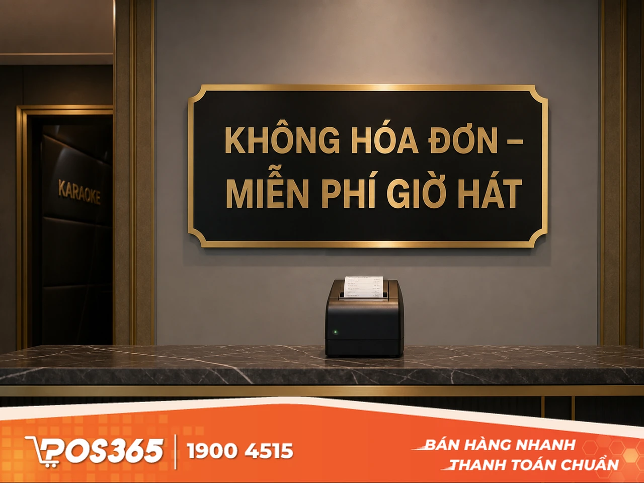 Treo bảng cam kết "Kh&ocirc;ng h&oacute;a đơn - Miễn ph&iacute; giờ h&aacute;t" tại quầy v&agrave; ph&ograve;ng