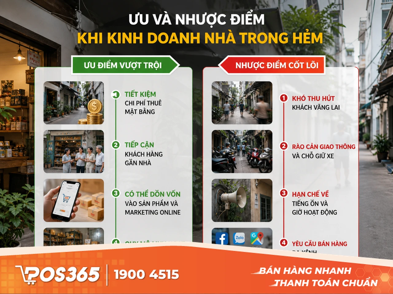Ưu và nhược điểm khi kinh doanh nhà trong hẻm