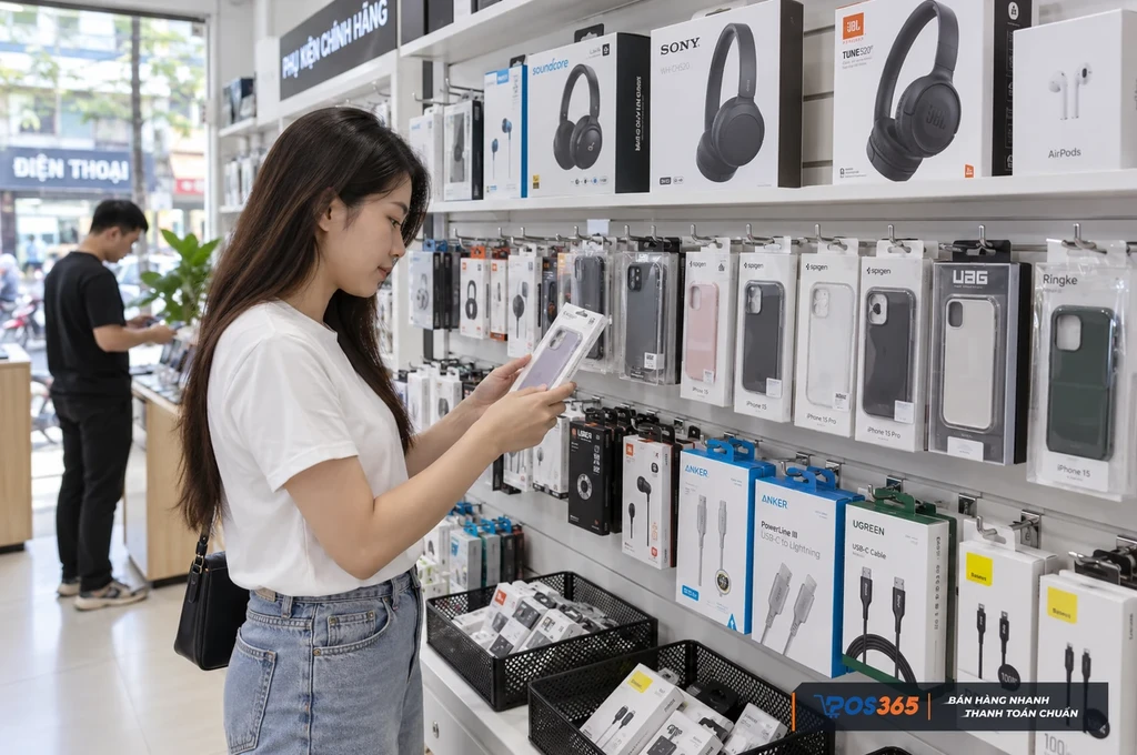 Vách kệ phụ kiện điện thoại tối ưu diện tích