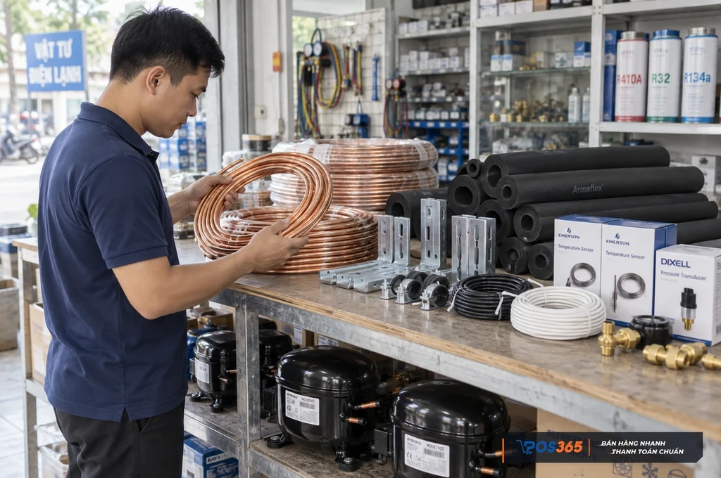 Vật tư v&agrave; linh kiện d&ugrave;ng trong ng&agrave;nh điện lạnh