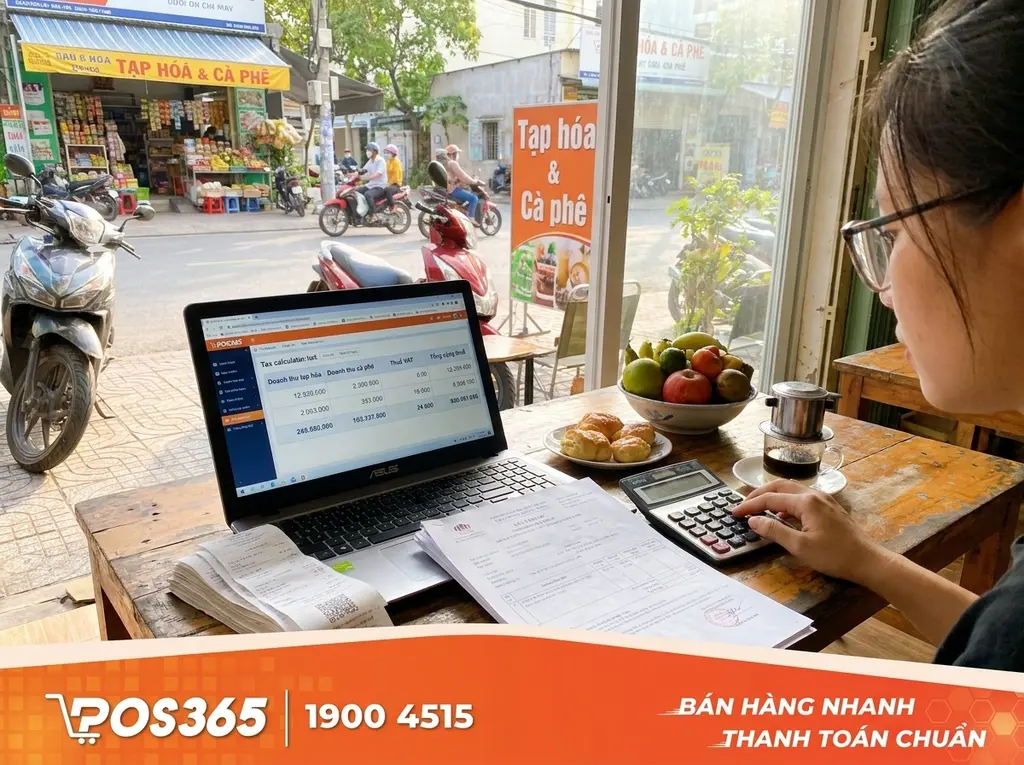 Ví dụ chi tiết cách tính thuế cho cửa hàng tạp hóa & quán cafe