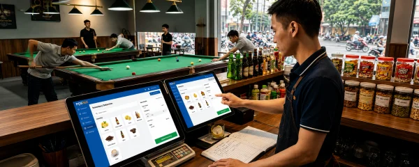 Quy trình định lượng nguyên liệu F&B và tự động trừ kho quán bida