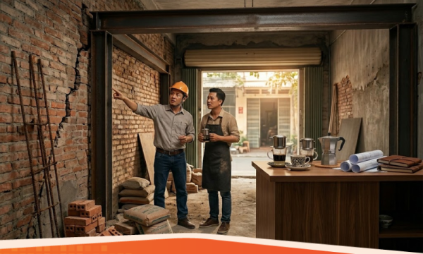 Cải tạo mặt bằng nhà ở cũ thành quán cafe: Đừng để sập bẫy kết cấu