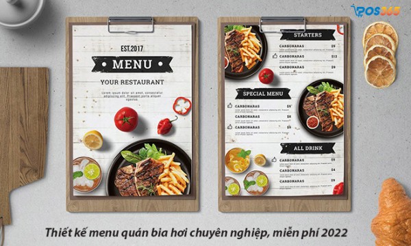Mẫu Thiết kế menu quán bia hơi đẹp, tối ưu doanh thu
